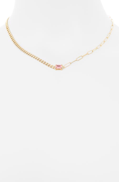 Meshmerise Birthstone Necklace In Yellow-october