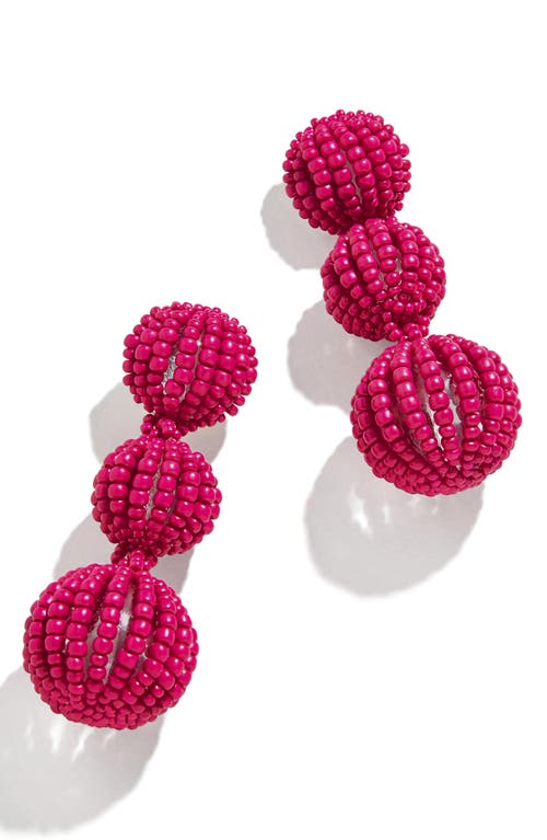 BaubleBar Skylar Triple Beaded Drop Earrings in Pink