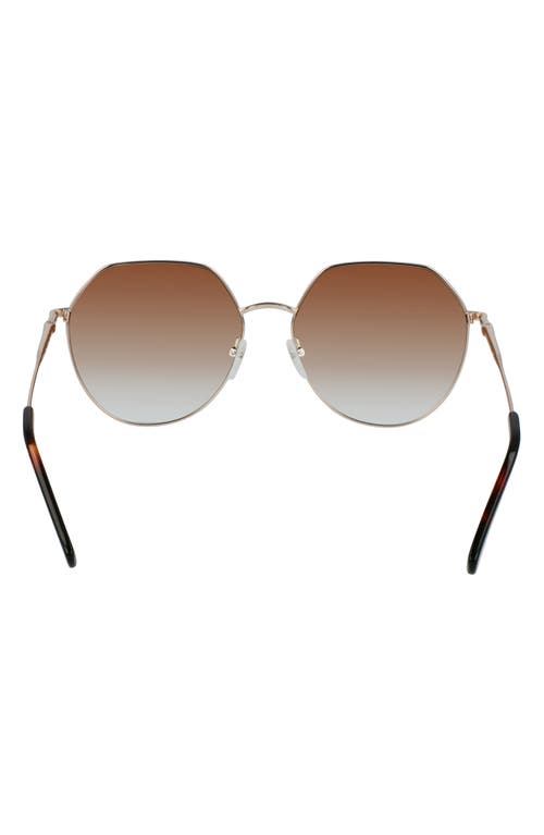 Shop Longchamp Roseau 60mm Gradient Round Sunglasses In Rose Gold/brick