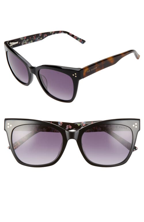53mm Square Sunglasses in Black/Purple