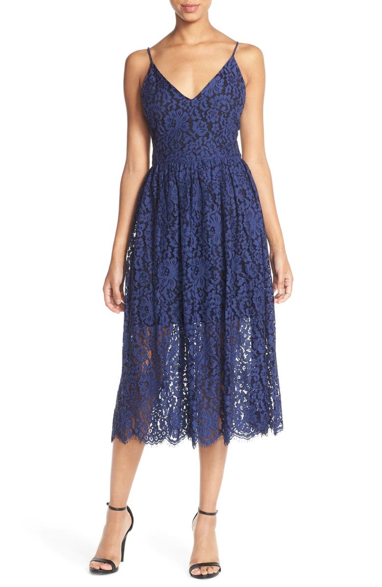Cynthia Rowley Lace Fit & Flare Midi Dress | Nordstrom