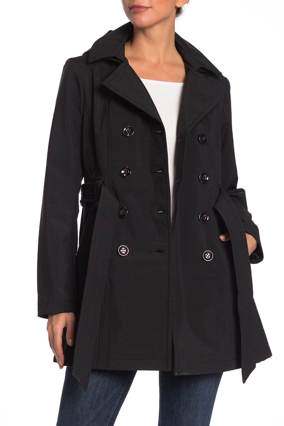 sebby softshell hooded trench coat