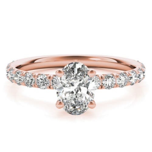 Bliss Diamond 1 1/2ct Oval Diamond Engagement Ring 14k Or Gold Lab Grown In 14k Rose Gold