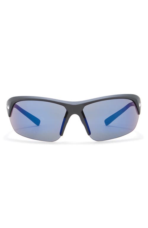 Shop Nike Skylon Ace Square Sunglasses In Matte Black/grey Blue Mirro