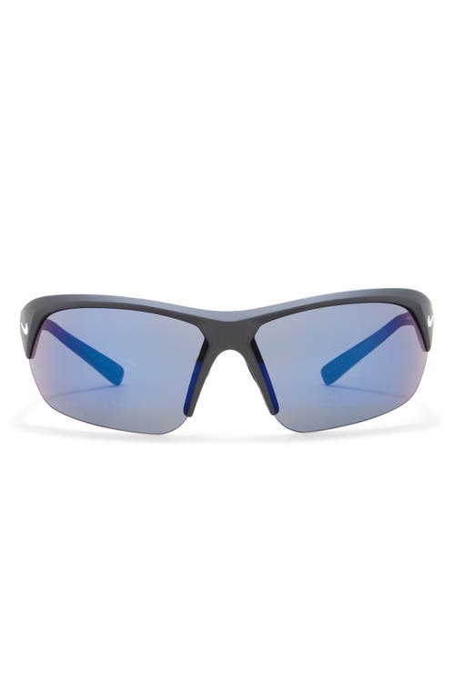 Nike Skylon Ace Square Sunglasses In Matte Black/grey Blue Mirro