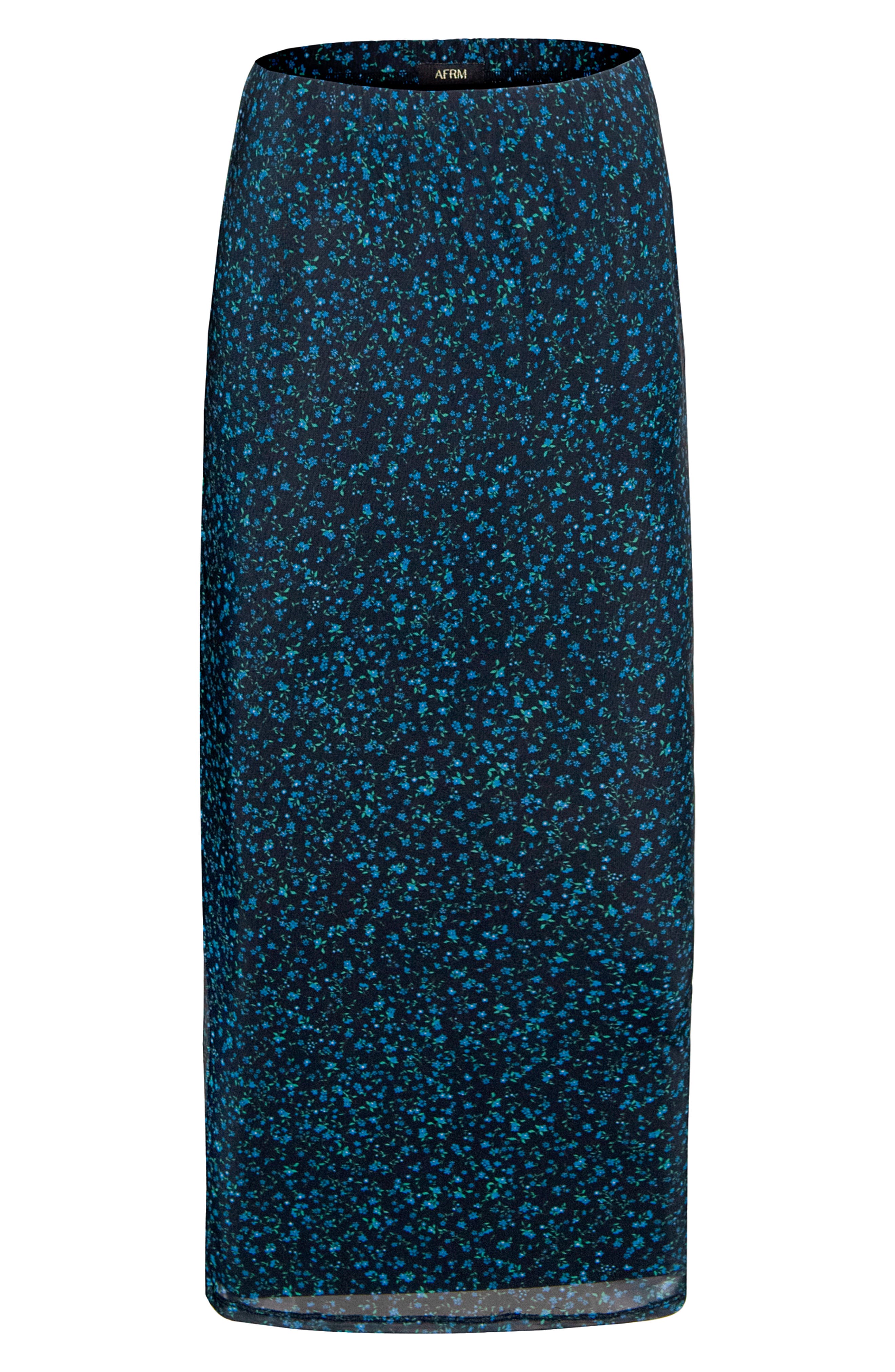 Shop Afrm Felix Print Skirt In Blue Daisy Ditsy