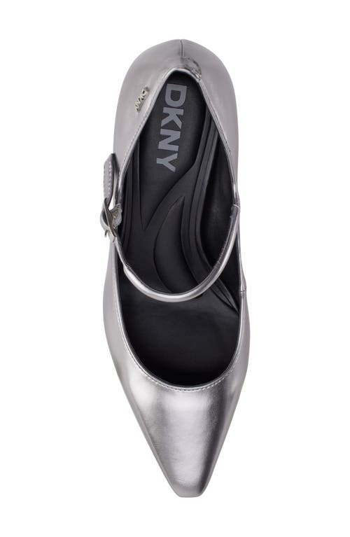 Shop Dkny Samira Pointed Toe Mary Jane Pump In Nickel