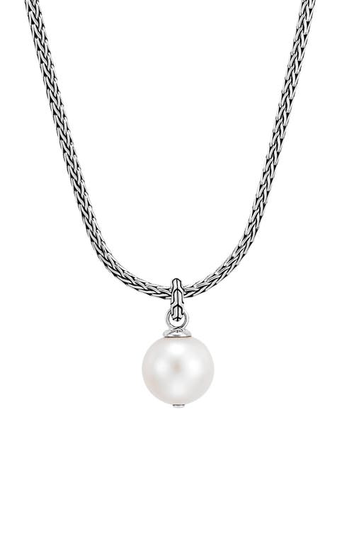 John Hardy Classic Chain Freshwater Pearl Pendant Necklace in Silver at Nordstrom, Size 20 In
