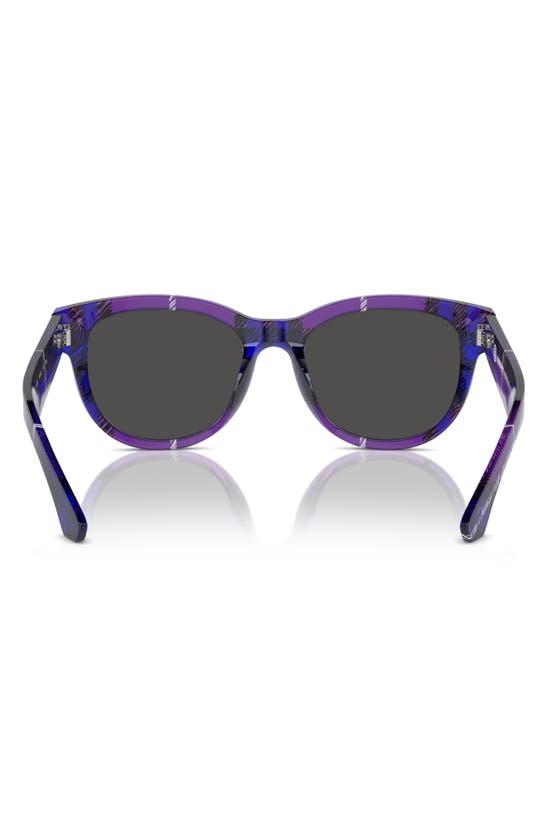 Shop Burberry 54mm Round Sunglasses In Grape Plaid