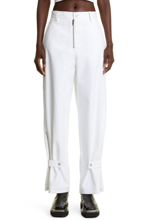 Dion Lee High Waist Cotton Twill Utility Pants in White