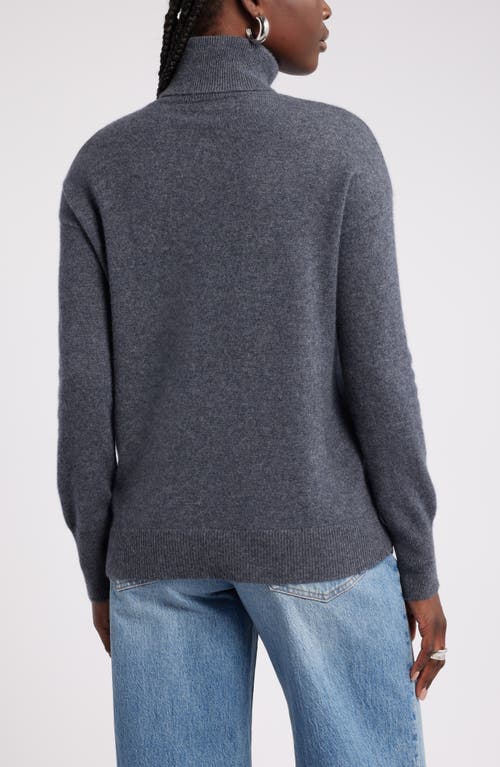 Shop Nordstrom Cashmere Turtleneck Sweater In Grey Medium Charcoal Heather