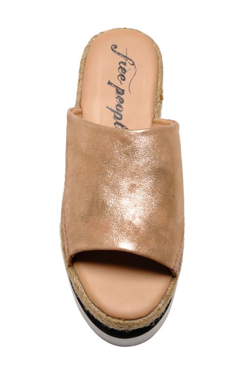 Free People Santorini Platform Slide Sandal In Rose Gold