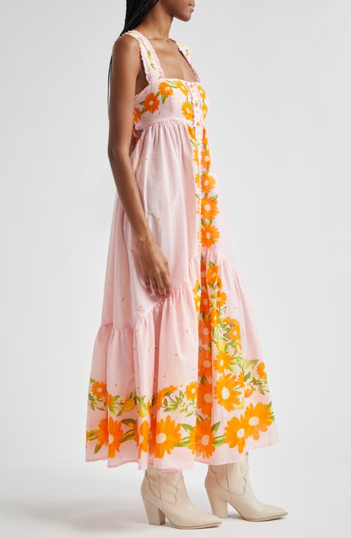 Shop Farm Rio Papaya Salad Tie Back Button Front Sundress In Pink