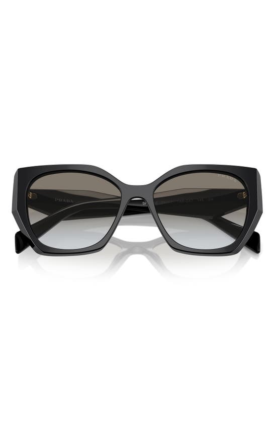 Shop Prada 56mm Gradient Polarized Rectangular Sunglasses In Black