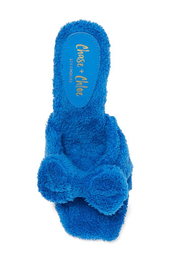 Chase & Chloe Amelie Fleece Spike Sandal In Blue