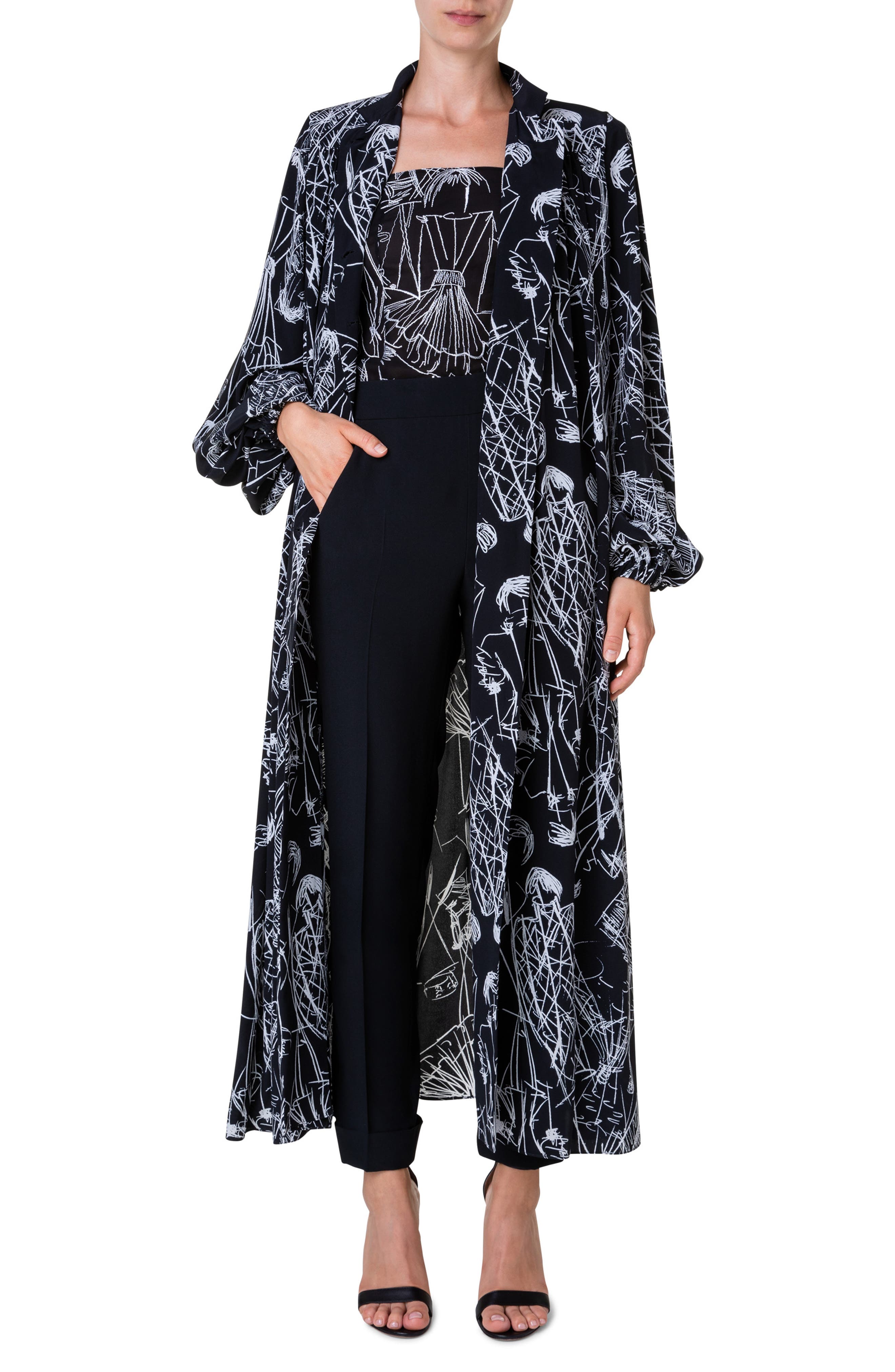 Akris Croquis-print sleeveless minidress - Black