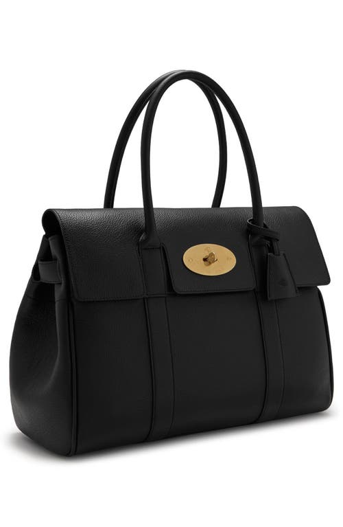 Mulberry Small Bayswater Satchel Bag In Black/brass