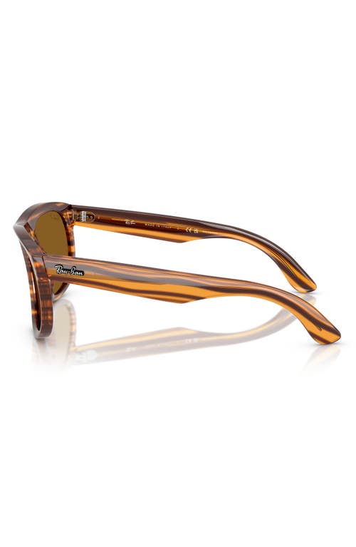 Ray Ban Ray-ban 56mm Polarized Square Sunglasses In Striped Havana