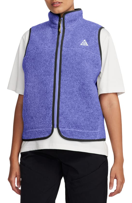 Shop Nike Acg Arctic Wolf Polartec® Fleece Vest In Persian Violet/ Black/ White