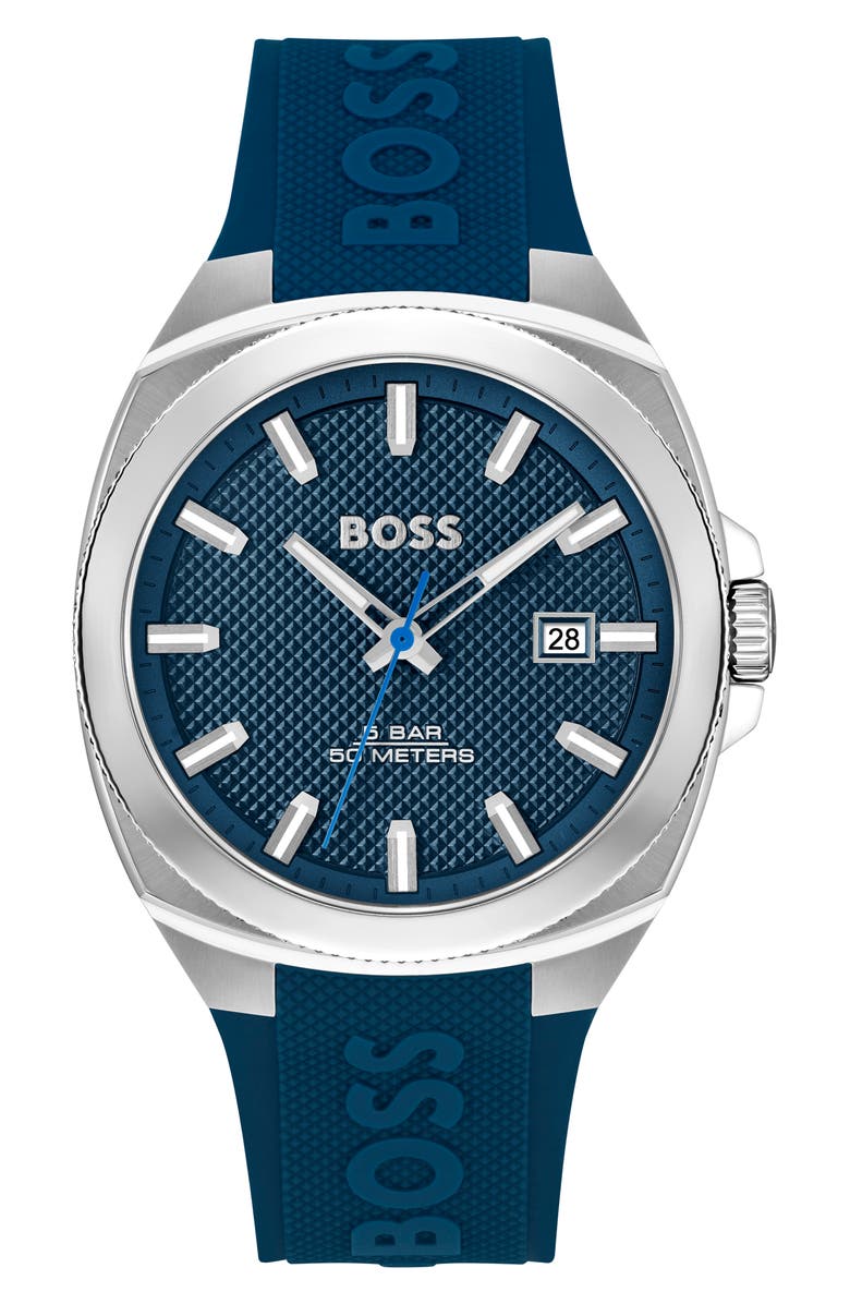 BOSS Walker Silicone Strap Watch, 41mm | Nordstrom