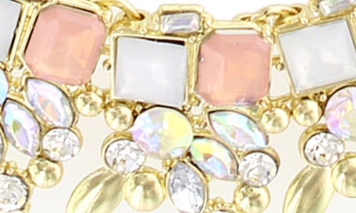 Shop Olivia Welles Crystal Cluster Collar Necklace In Gold/rose