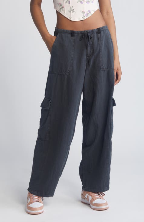 Gueuusu Cargo Pants Women, Plain Cargo Style High Waist Washed Cargo Pants  Ladies Street Wear Jeans Pants