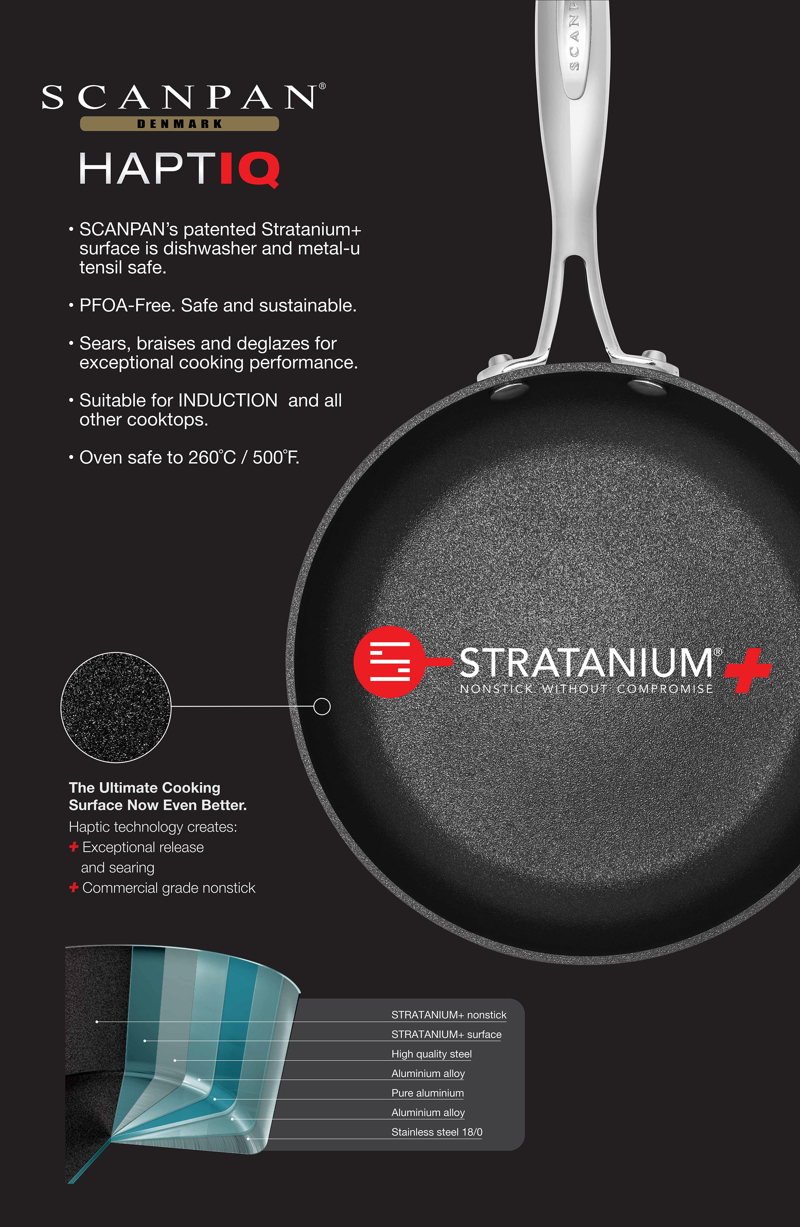 Scanpan Haptiq Stainless Steel Nonstick 2.75 Qt Covered Saute Pan 