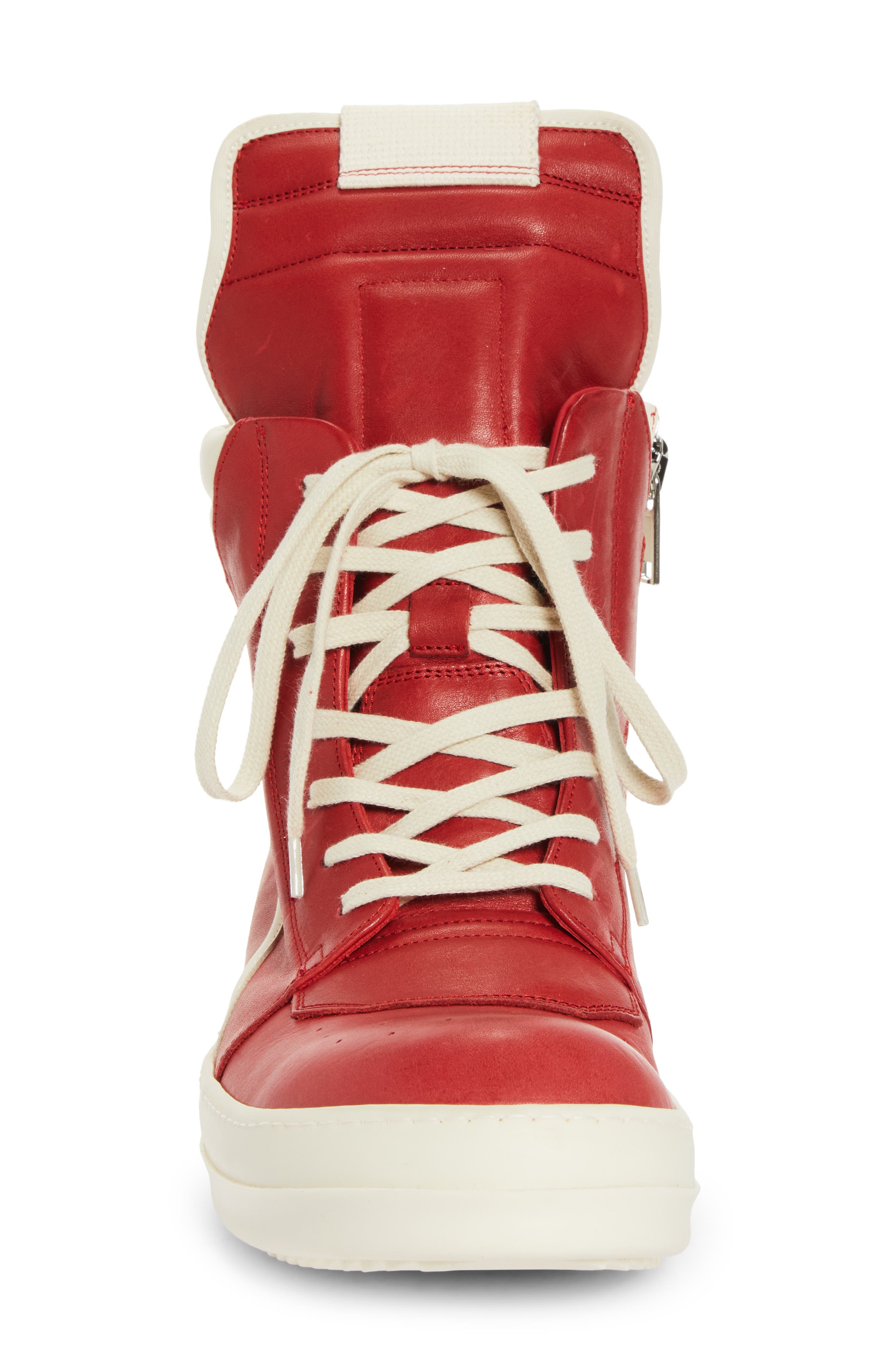 靴 Rick owens geobasket red milk Rick Owens WMNS Scarpe Pelle Geobasket - Hot Pink / Milk