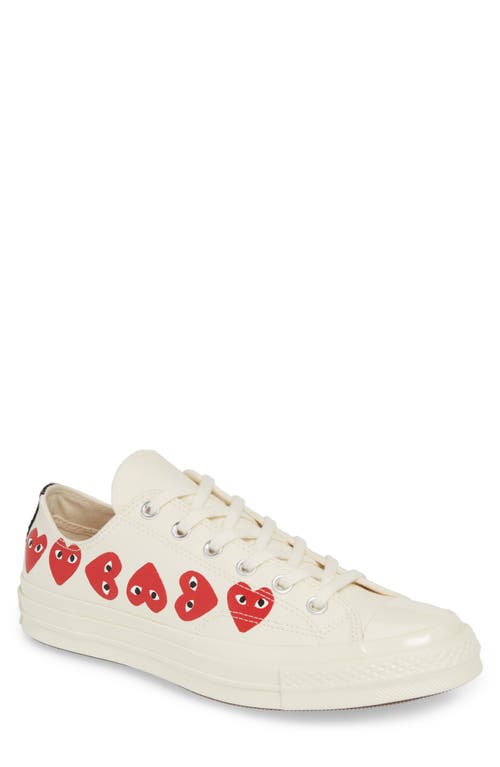Comme des Garçons PLAY x Converse Gender Inclusive Chuck Taylor All Star Low Top Sneaker in Off White at Nordstrom, Size 8 Women's