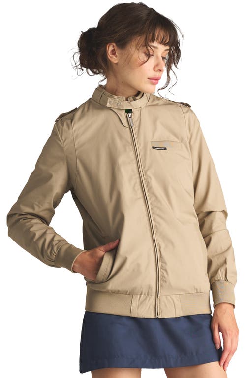 Members Only Classic Iconic Racer Jacket In Khaki