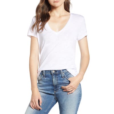 Amour Vert Joline V-Neck Tee, White