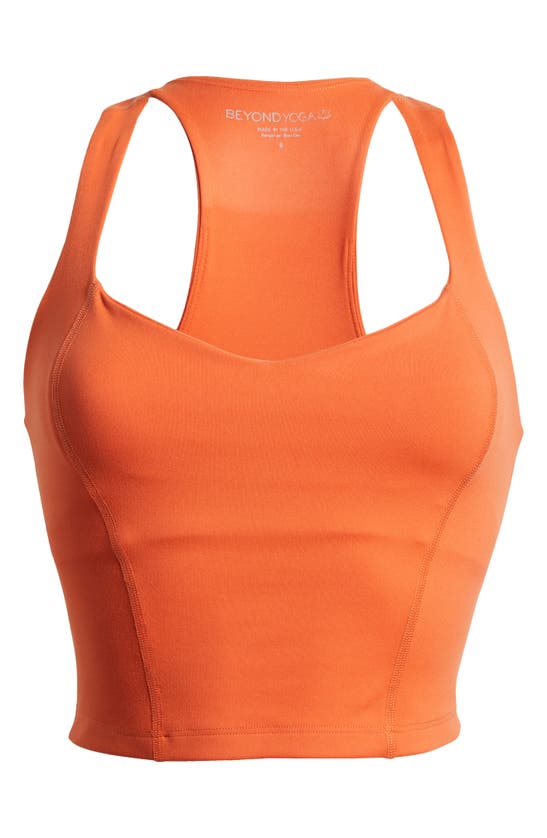 Shop Beyond Yoga Powerbeyond Intensity Crop Tank In Sunset Orange