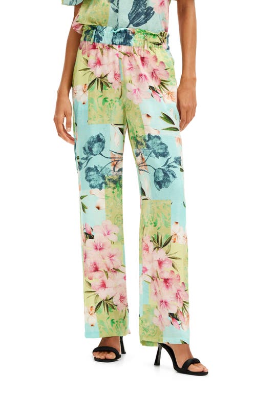 Desigual Davi Floral Wide Leg Pants Blue at Nordstrom,