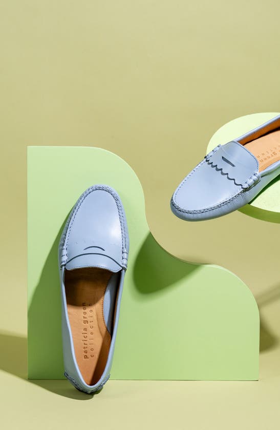Shop Patricia Green Janet Scalloped Driving Loafer In French Blue