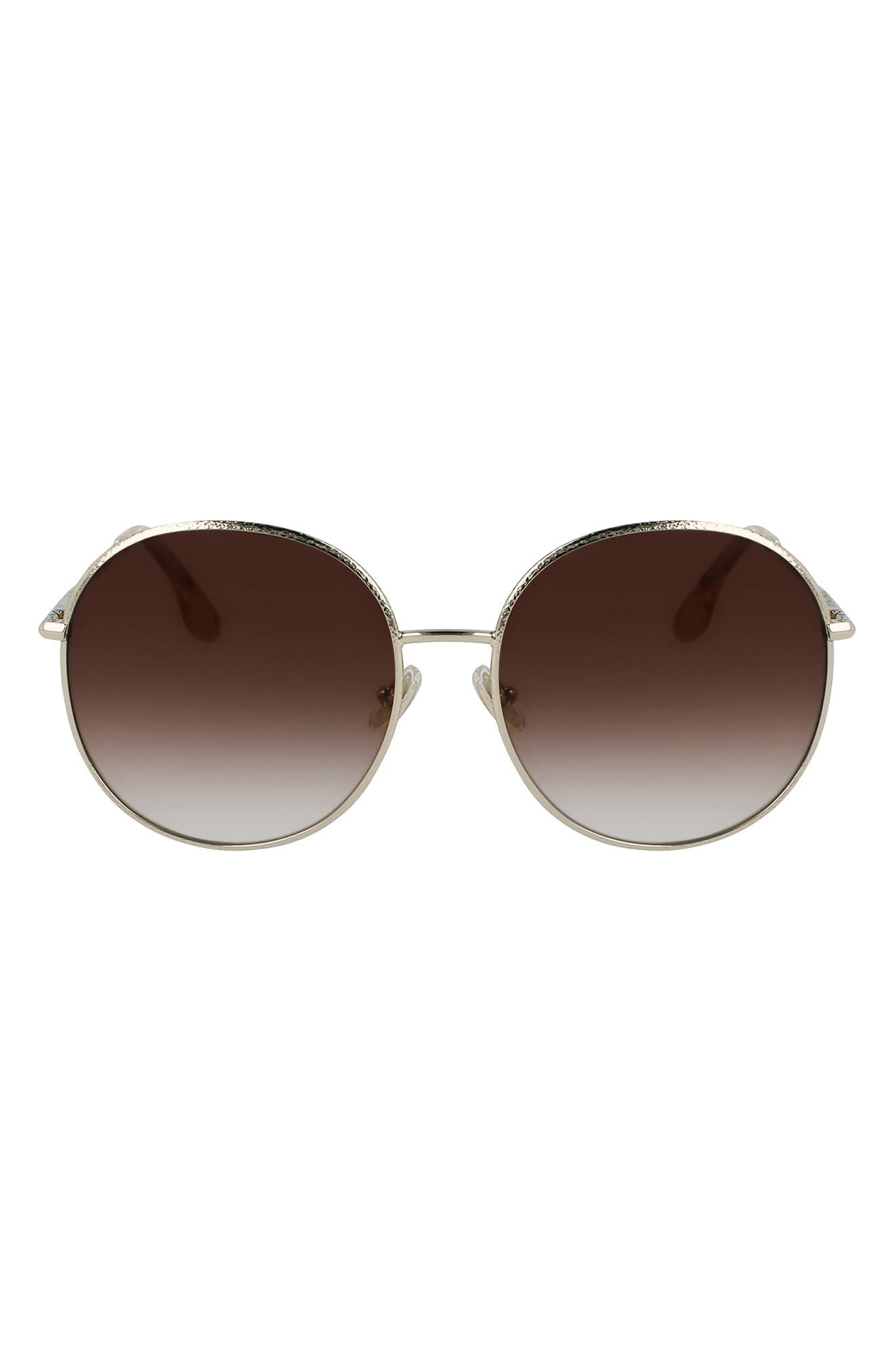 chloe brown hammered hoop aviator sunglasses