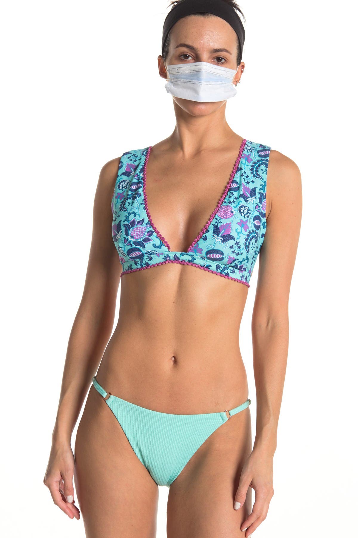 apex bed rack on Nanette Lepore Alana Apex Triangle Top In Aqua Modesens