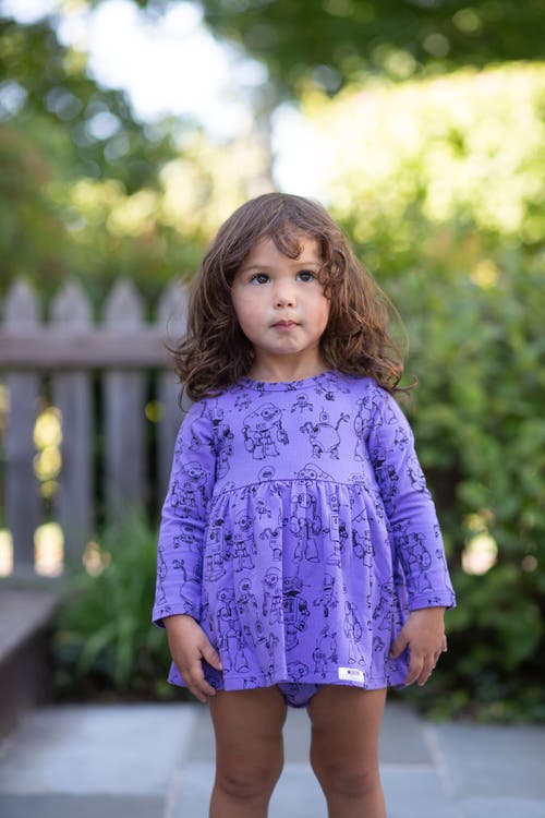 Worthy Threads Printed Long Sleeve Bubble Romper In Robots