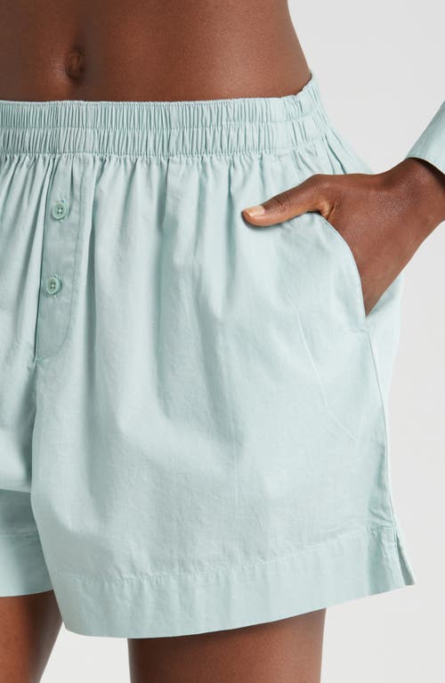 Shop Nordstrom Oversize Shirting Short Pajamas In Teal Mist