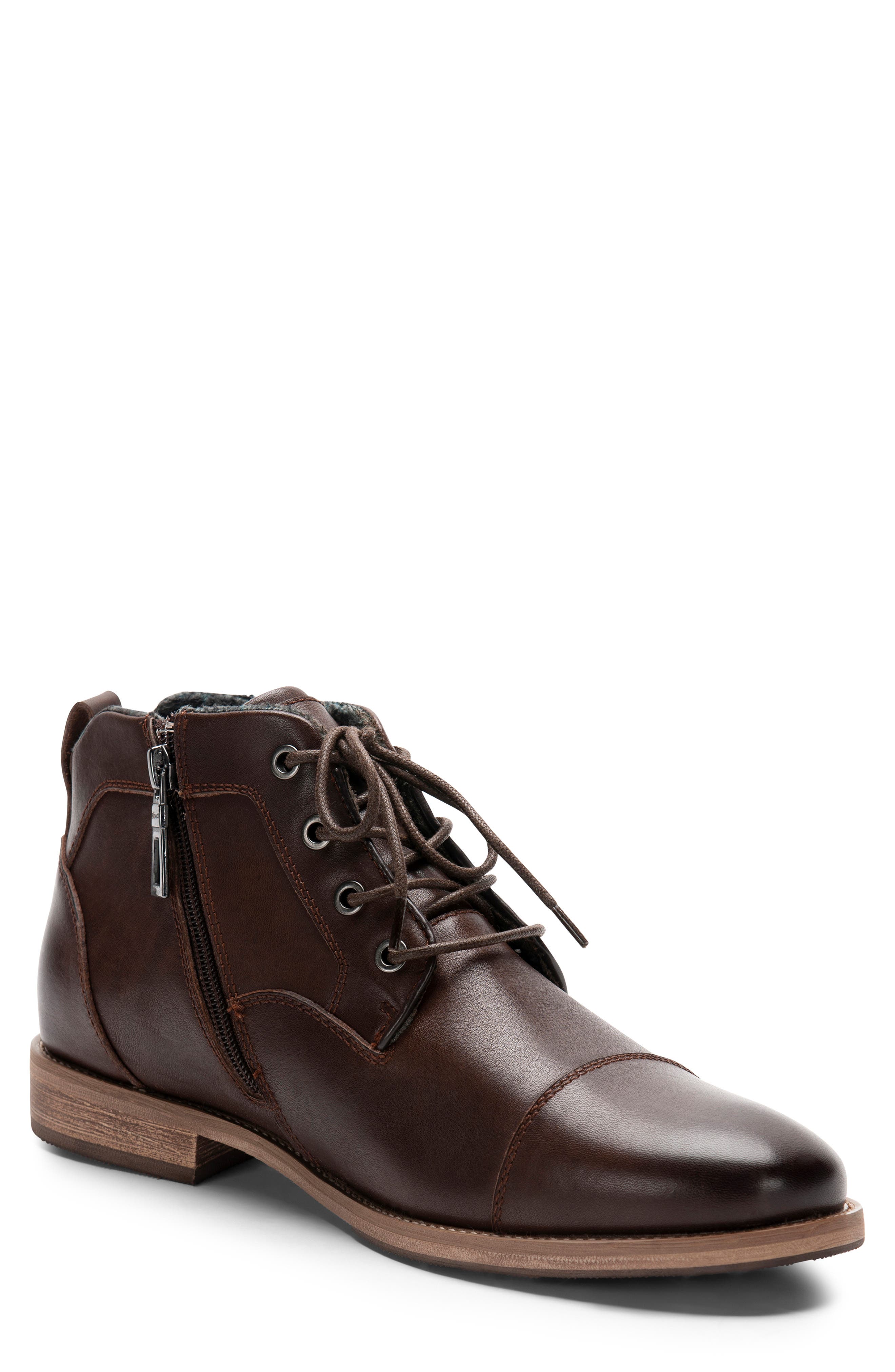 Blondo Bill Cap Toe Faux Fur Chukka Boot- Brown