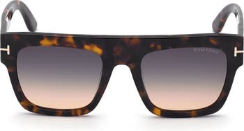 TOM FORD Renee 52mm Gradient Flat Top Square Glasses | Nordstrom