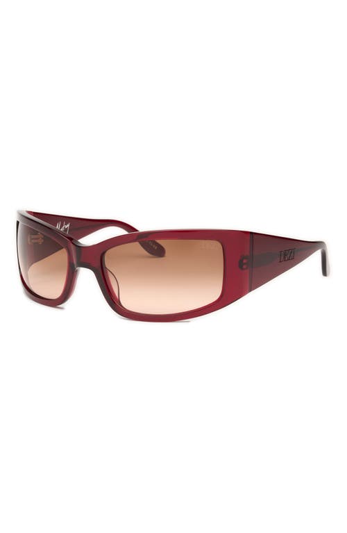 Shop Dezi X Monet Montay 61mm Shield Sunglasses In Deep Red/brown Red Gradient