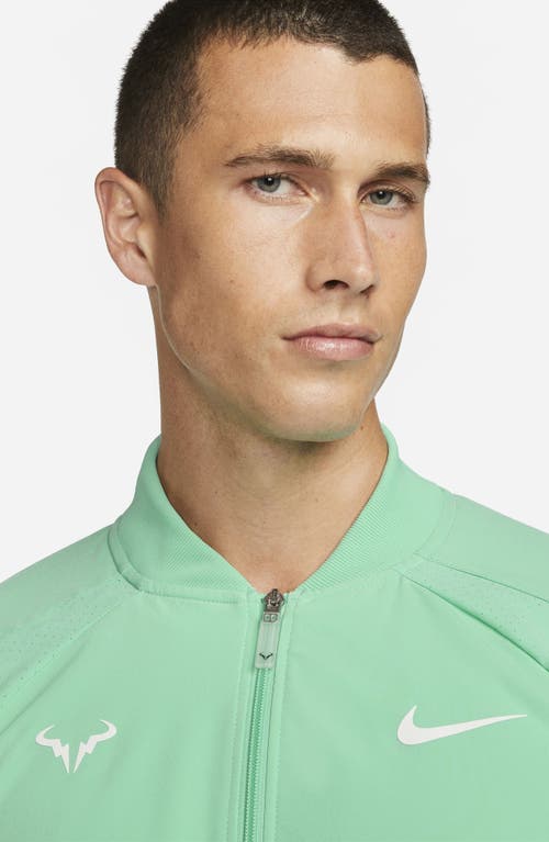 Shop Nike Dri-fit Rafa Tennis Jacket In Emerald Rise/white