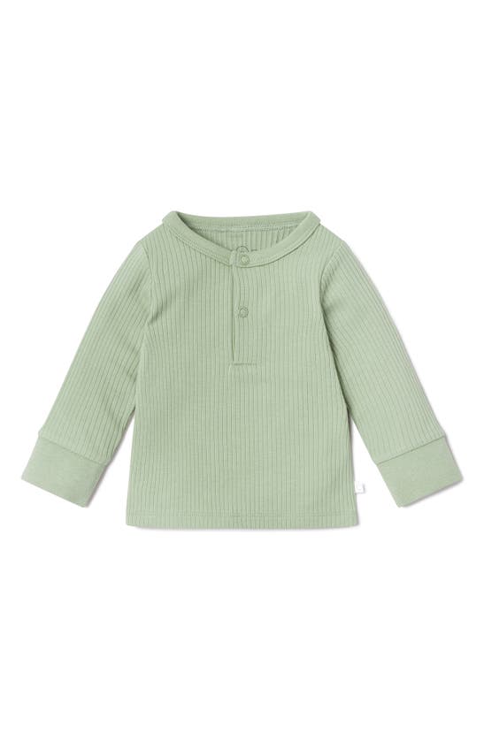 Mori Rib Fitted Two-piece Pajamas In Ribbed Sage