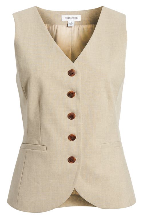 Shop Nordstrom Button Front Vest In Tan Doeskin Heather