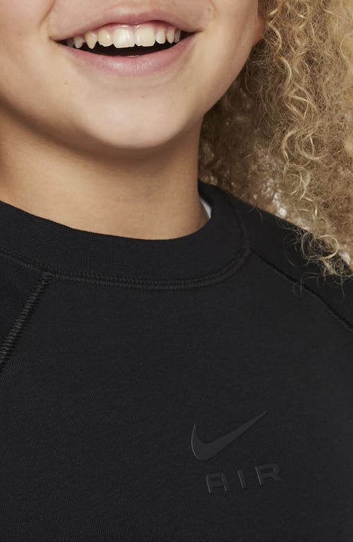 Shop Nike Kids'  Air Crewneck Sweatshirt In Black/black