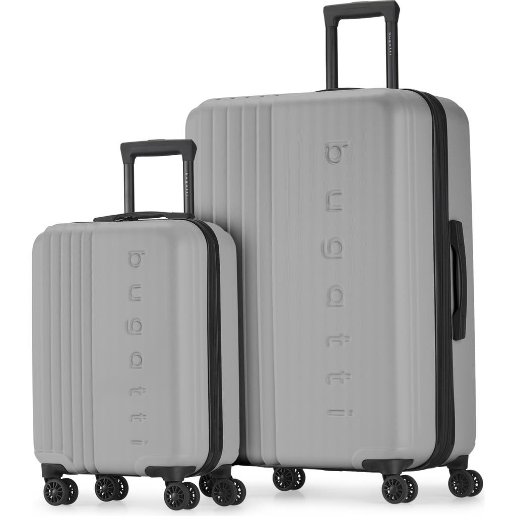 Bugatti The Classic 2 Piece Hardside Luggage Set With Expansion In Light Grey