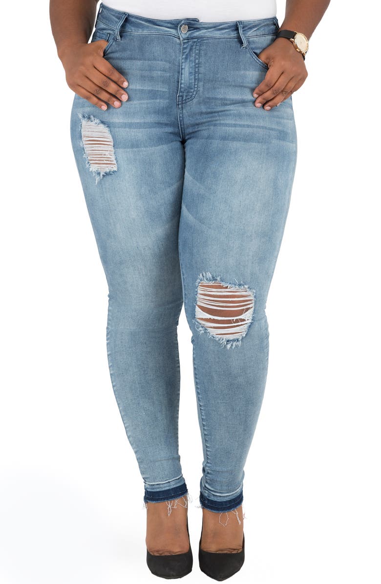 Poetic Justice Corrine Release Hem Skinny Crop Jeans (Plus Size ...