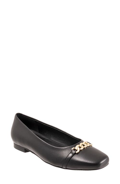 Trotters Harmony Flat Black Leather at Nordstrom,