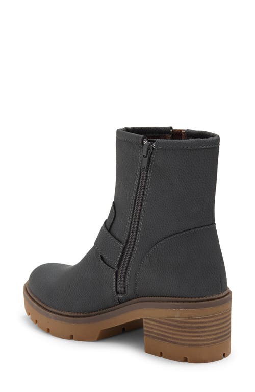 B O C By Børn Monika Platform Moto Bootie In Dark Grey Nubuck