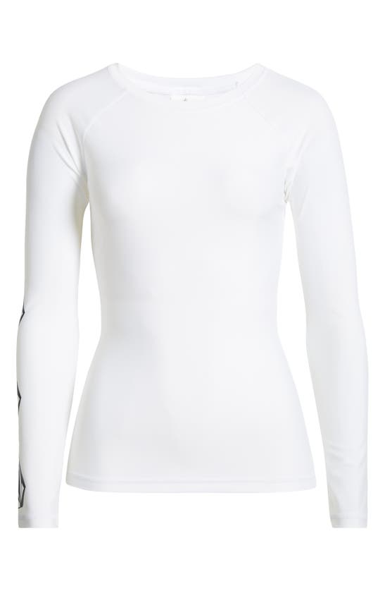 Shop Volcom Simply Core Long Sleeve Rashguard In White